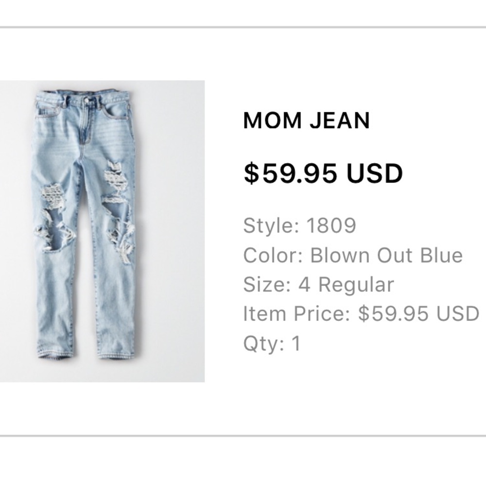 American eagle blown out mom jeans